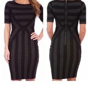 Maeve Geoplane Gray & Black Striped Body Con
Dress Size 10
